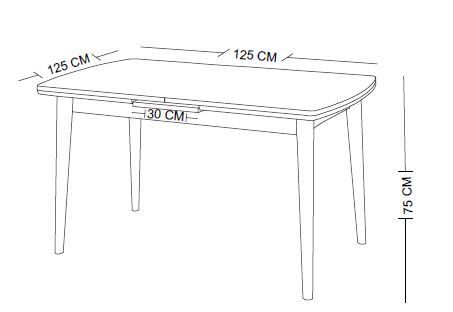 EKOL White 125x80x75 Açılabiir MDF Mutfak Masası - 6