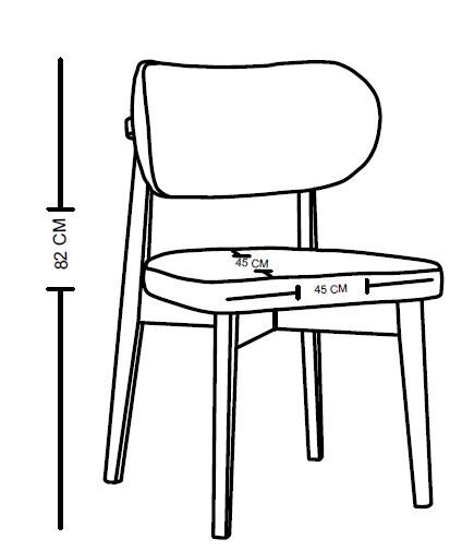 SOMERA SANDALYE Krem Renk Sandalye 45x45x82 - 3